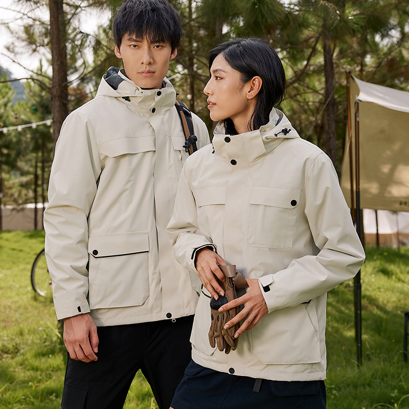 バイク ウェア 多機能ポケット付き二層式防水ライディングジャケット