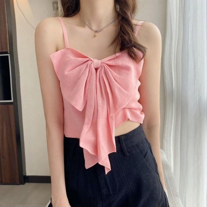 ビスチェ 胸元リボンモチーフキャミソールビスチェ