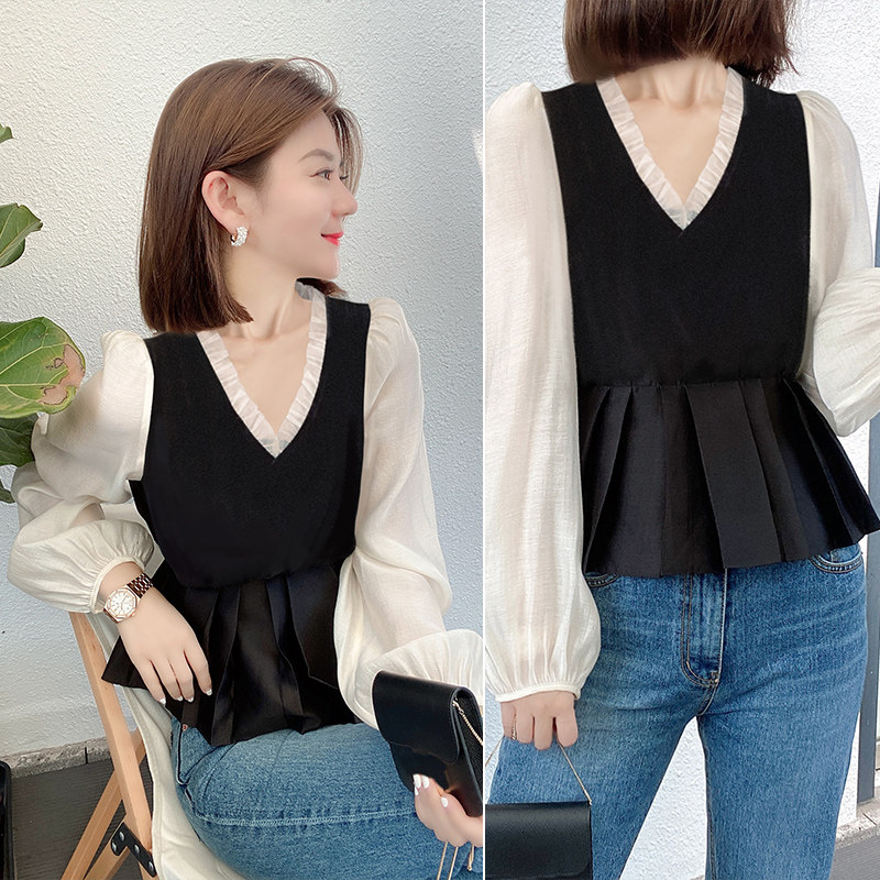 ビスチェ 袖フリルボリューム袖付きペプラムビスチェ