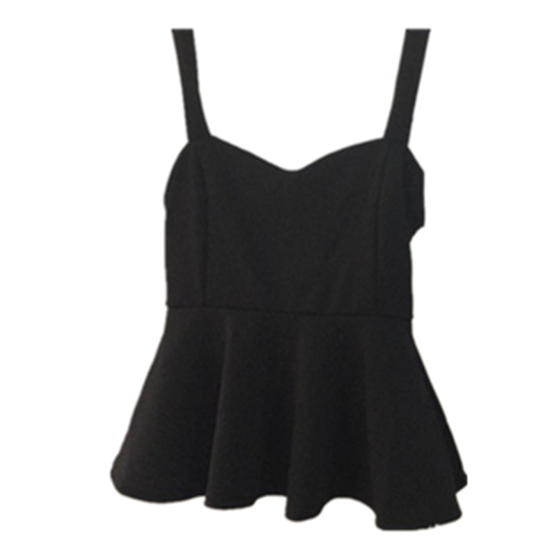 ビスチェ 裾フリル付きペプラムビスチェとブラウスの重ね着風セット