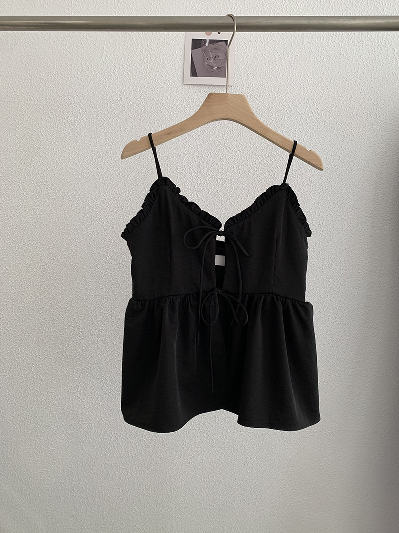 ビスチェ ダブルリボン付きキャミソール　フリル