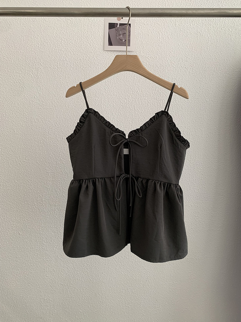 ビスチェ ダブルリボン付きキャミソール　フリル