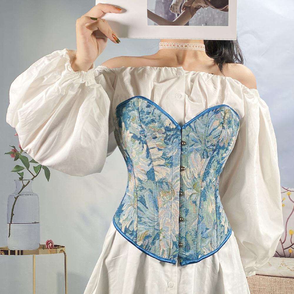 ビスチェ　花柄刺繍オフショルダービスチェ