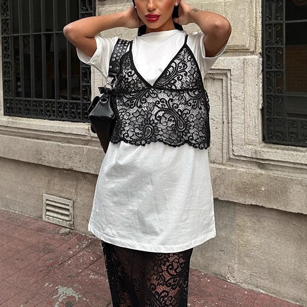 ビスチェ 繊細花柄レースキャミソールビスチェ