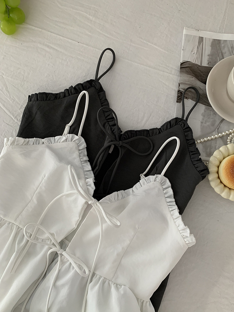 ビスチェ ダブルリボン付きキャミソール　フリル