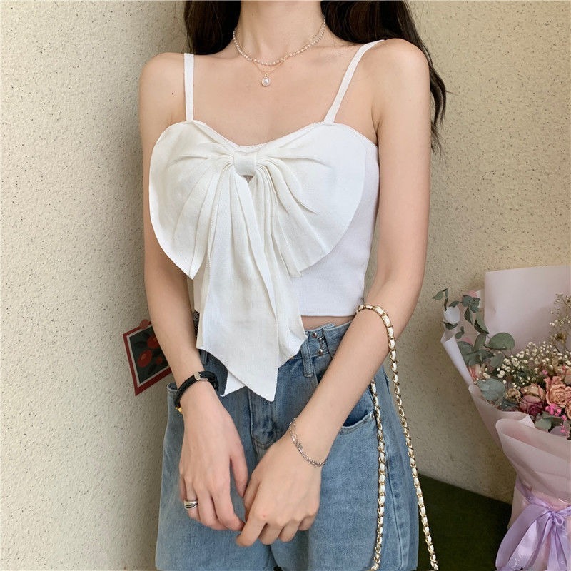 ビスチェ 胸元リボンモチーフキャミソールビスチェ