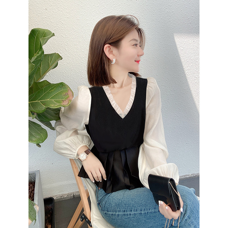 ビスチェ 袖フリルボリューム袖付きペプラムビスチェ