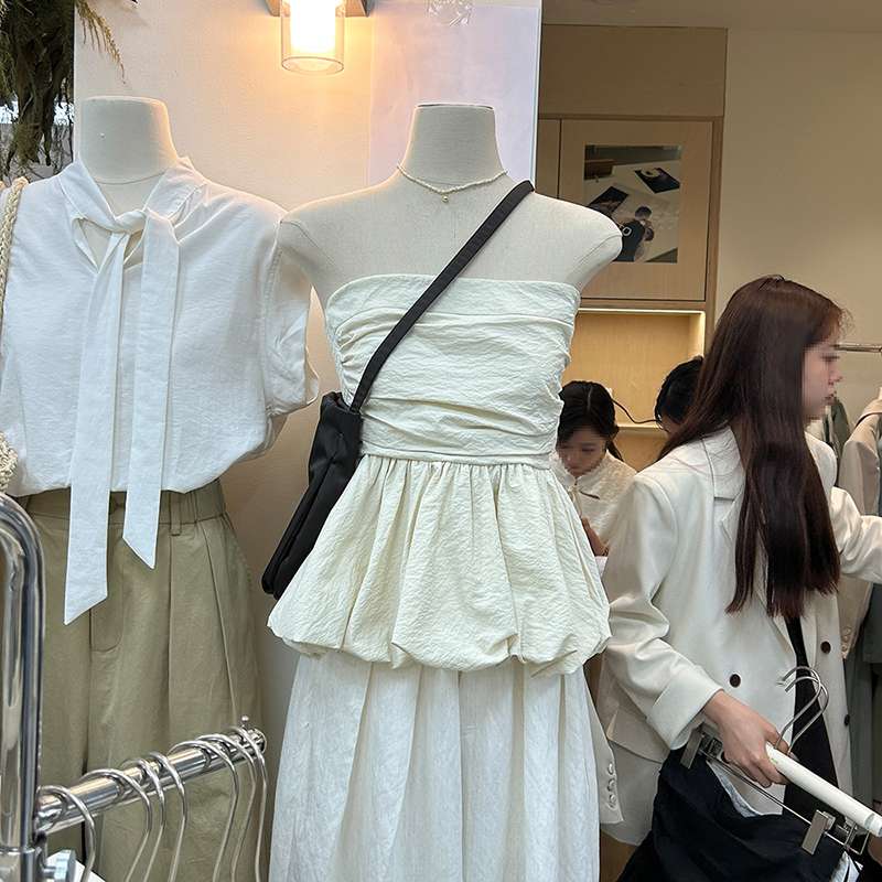 フリルギャザービスチェトップス
