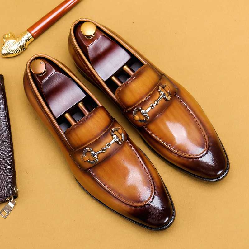 【クラシック】蹄鉄飾りビットモカシン - 本革 紳士靴