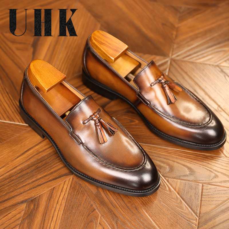 【タッセル付き】本革ローファー - エレガントなデザイン