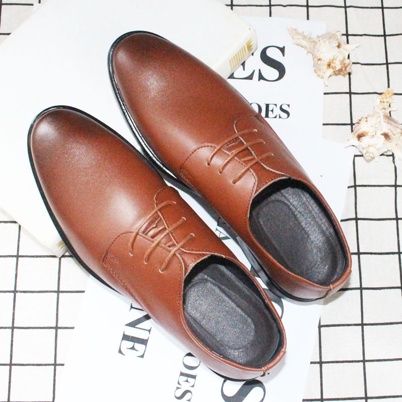【就活・冠婚葬祭】本革プレーントゥ 紐靴 メンズ向け 外羽根式 紳士靴 - 安い 定番