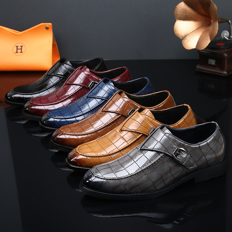 【40代愛用】型押しクロコ調 サイドベルト - 高級感 渋い 大人の紳士靴 本革