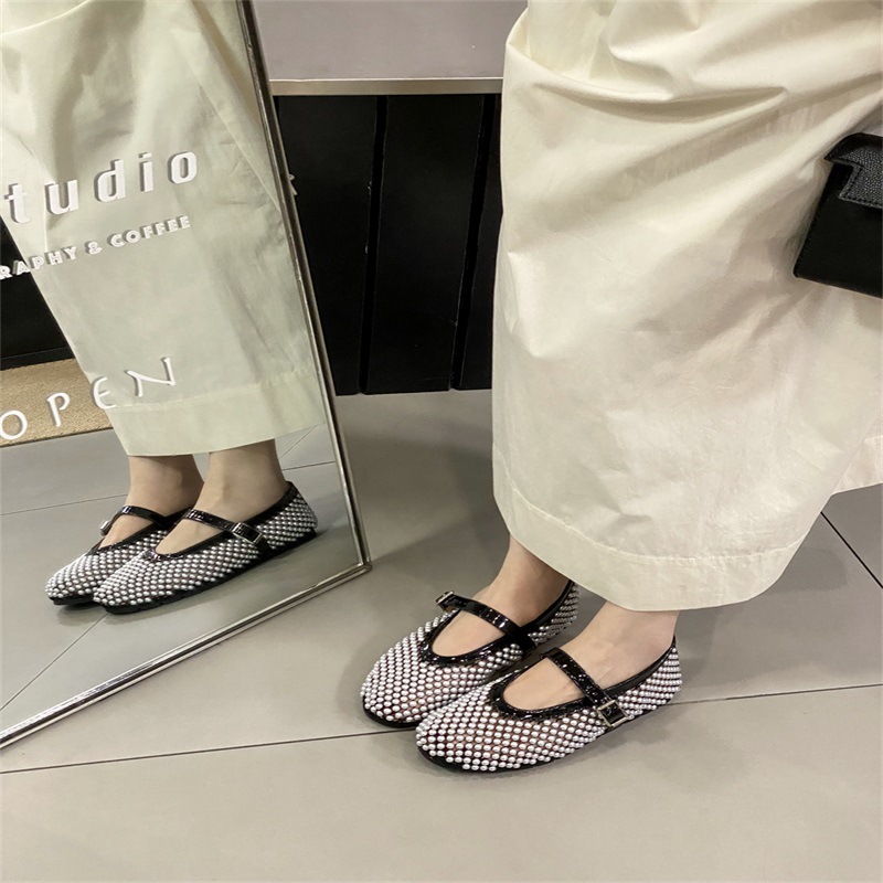 メッシュストラップパンプス