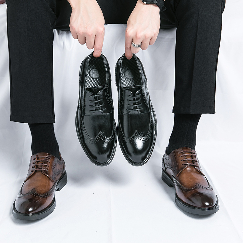 ビジネスシューズ 本革ウイングチップ紳士靴ビジネスシューズ