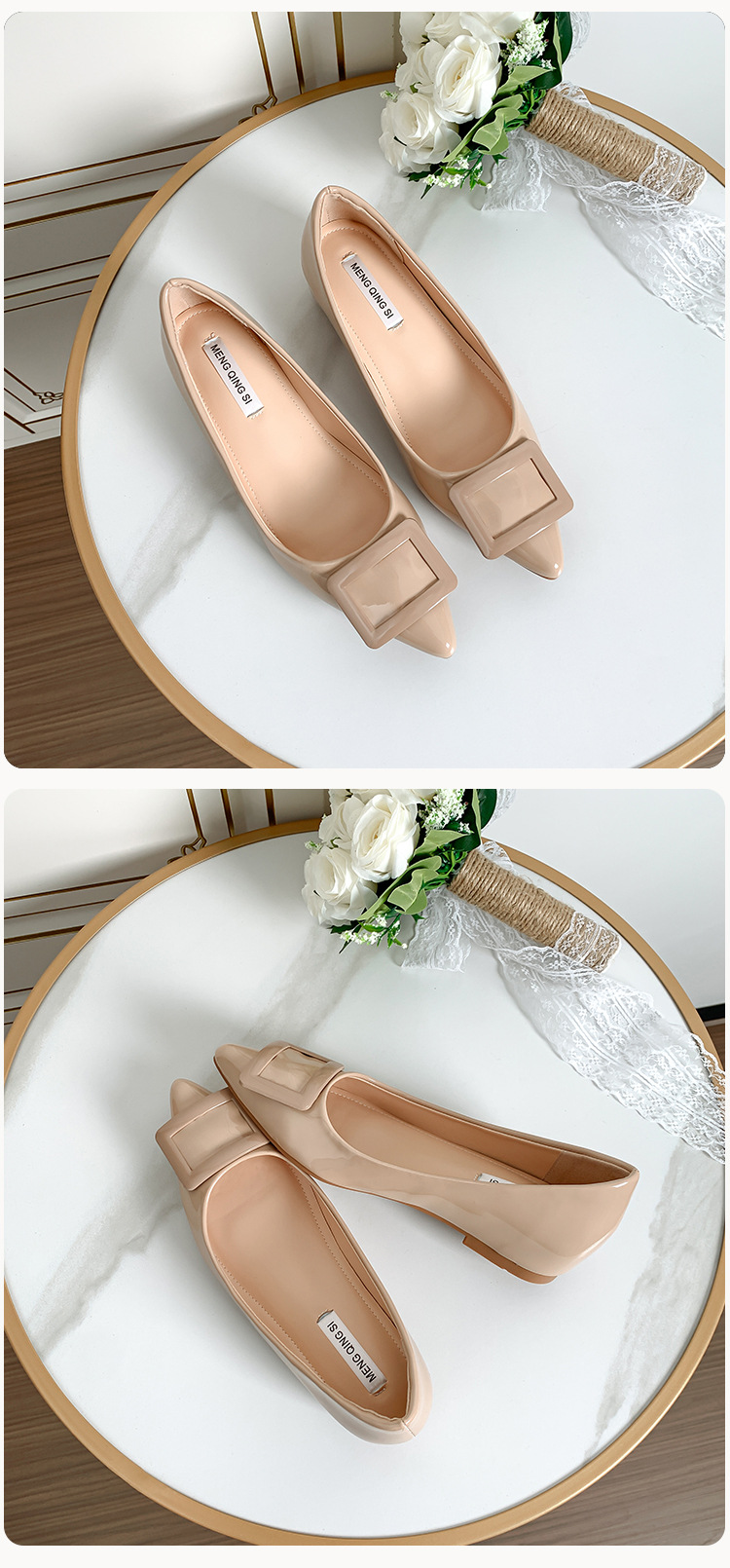 クラシカル バックル パンプス