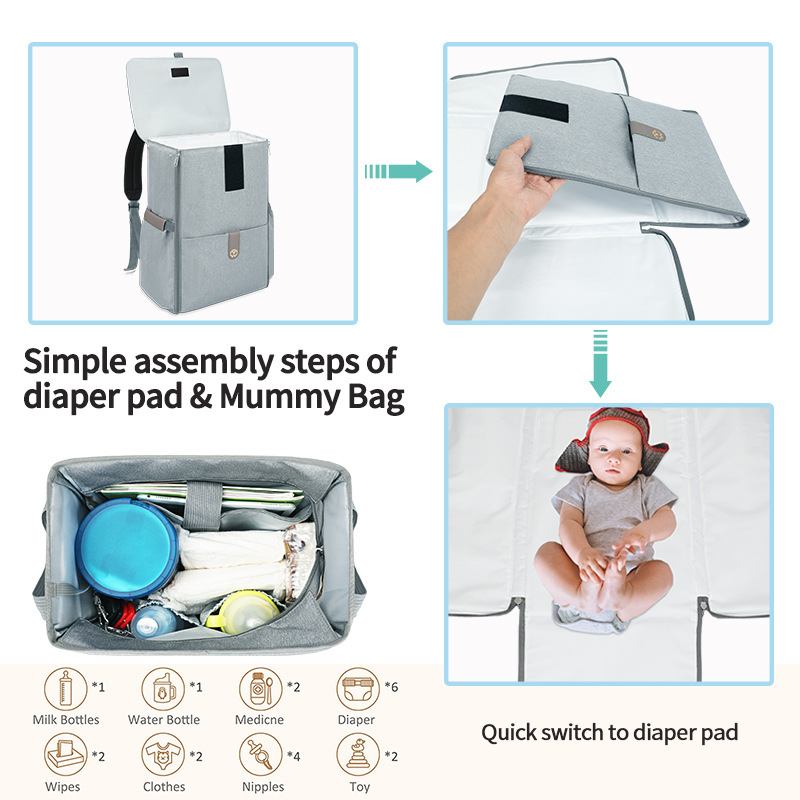 パソコンリュック レディース 多機能マザーズバッグ 保温ポケット付き 大容量軽量リュック