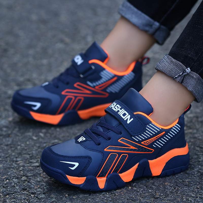 黒靴 黒基調青差し色スニーカー運動靴軽量通気性