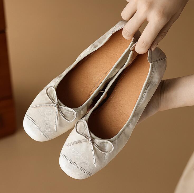 新品柔らかい革靴パンプス快適歩行黒靴