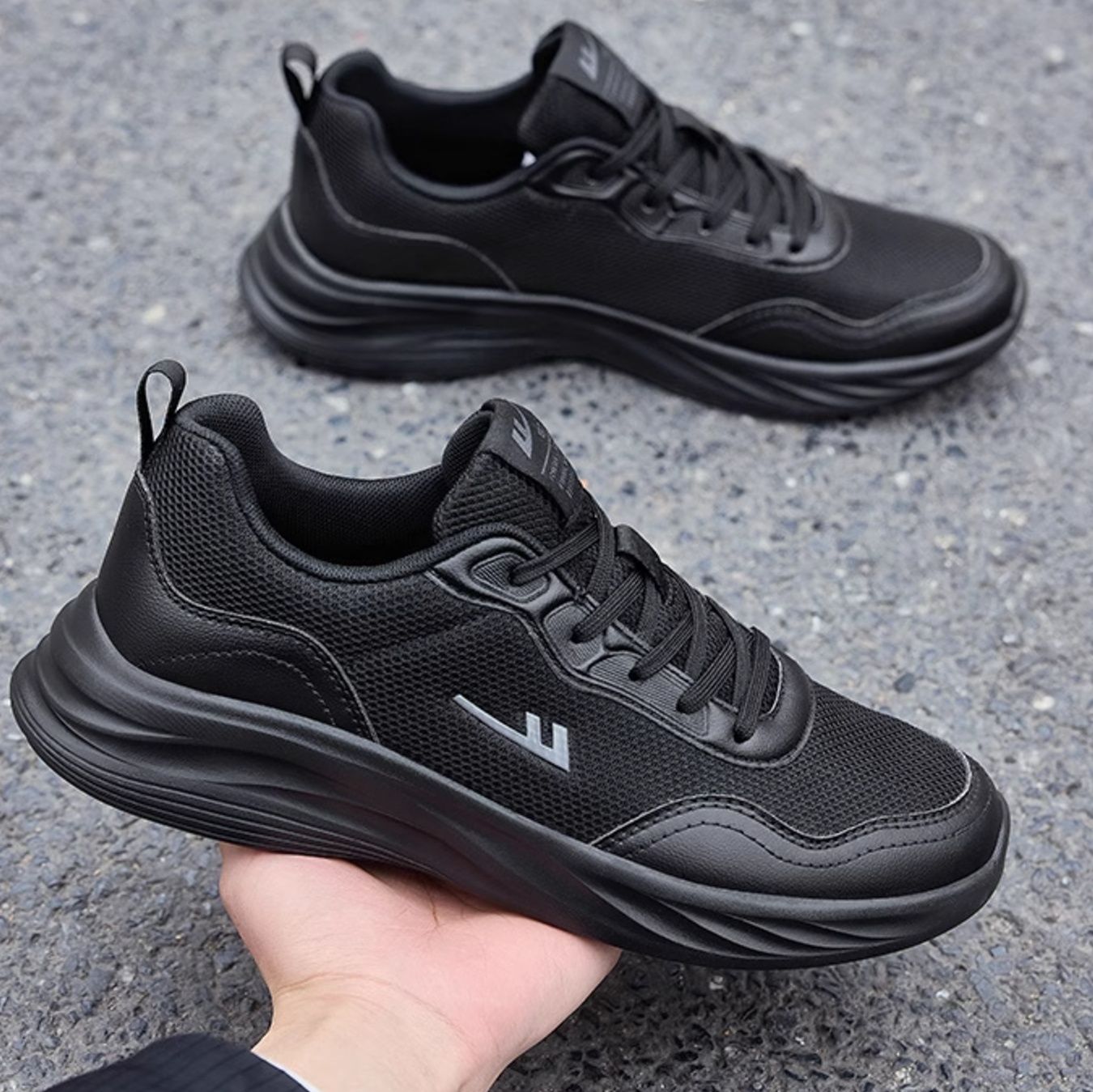 黒靴 黒靴 エアフロー メッシュランナー