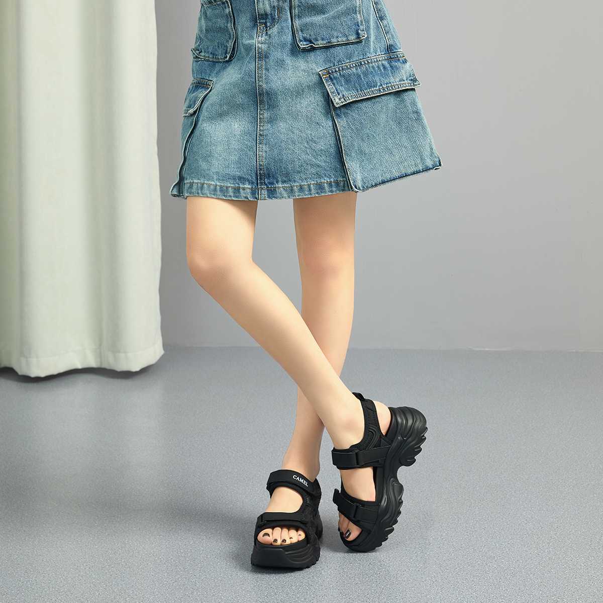 黒靴 スポーツベルトソールサンダル