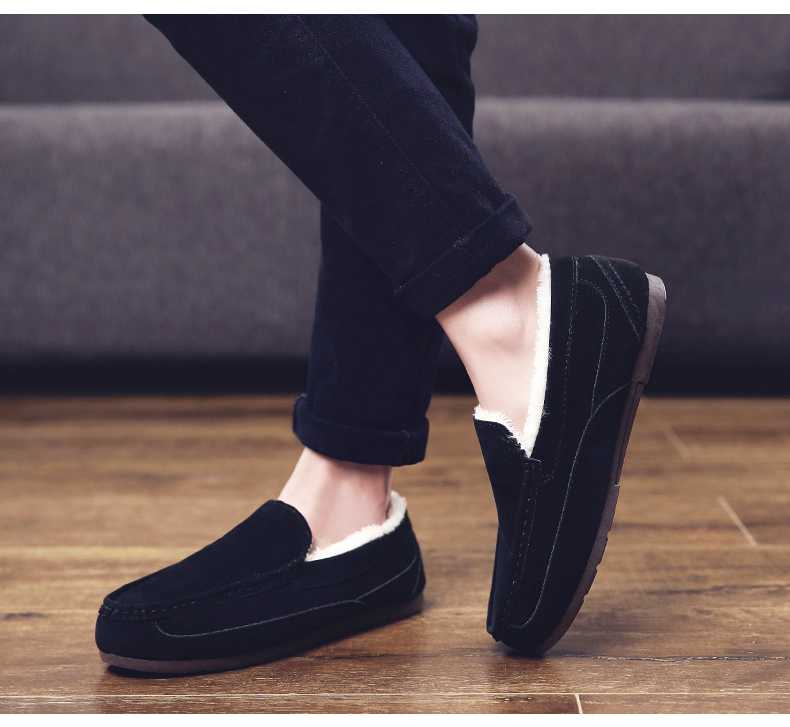 黒靴 もこもこ裏ボア付きスリッポン