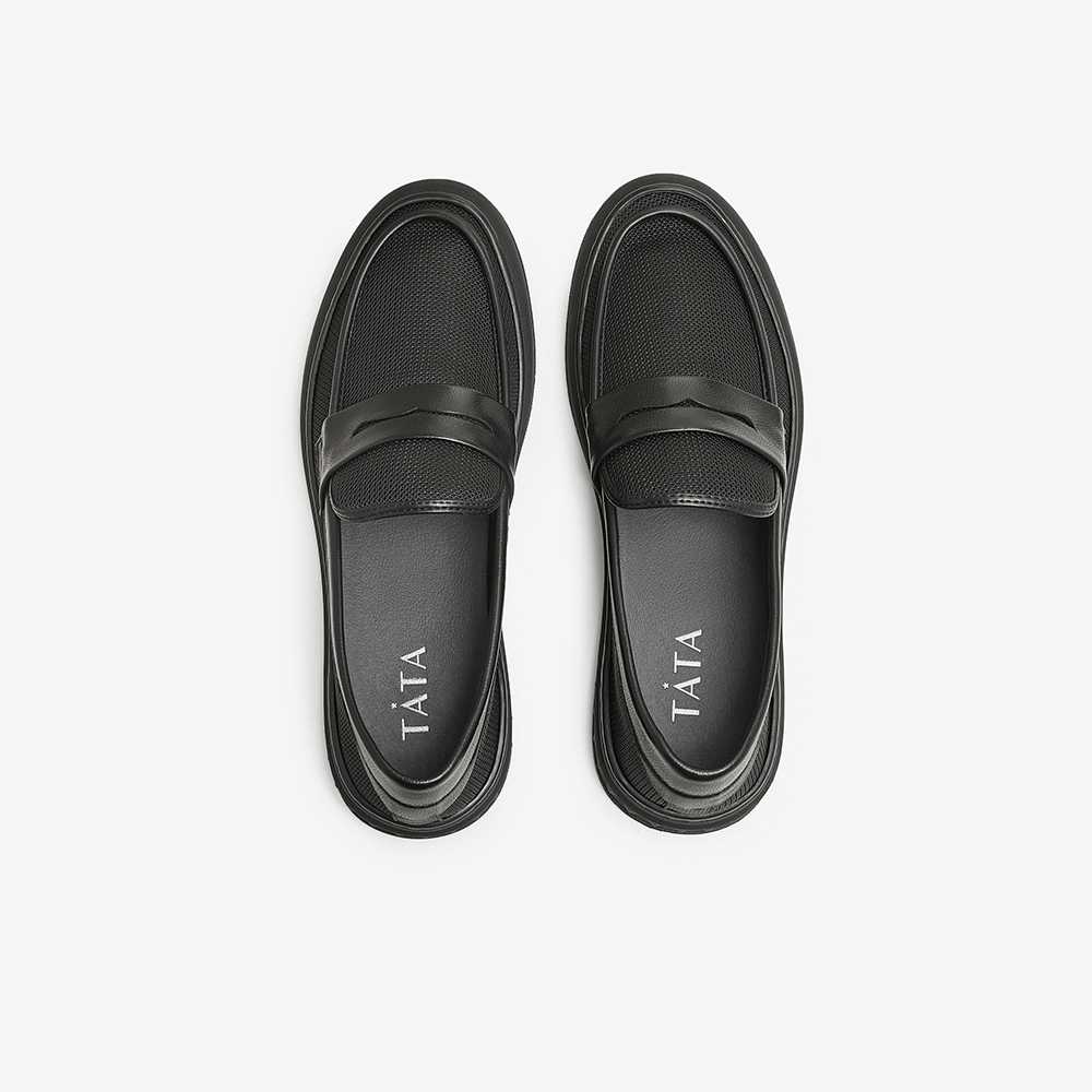 黒靴 メッシュ生地スポーティスリッポン