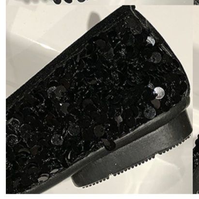 黒靴 黒スパンコール スリッポン レディース フラットパンプス 2024新作