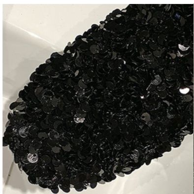 黒靴 黒スパンコール スリッポン レディース フラットパンプス 2024新作