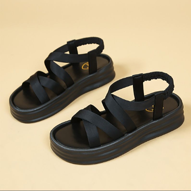 黒靴 2025新作厚底サンダル軽量美脚運動靴通気性