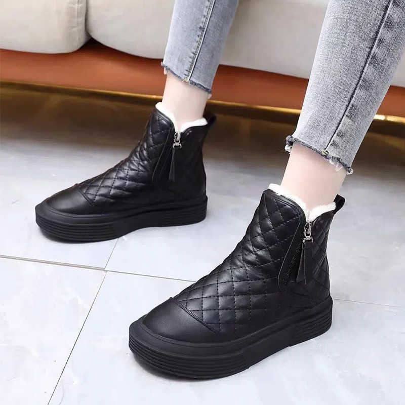 黒靴 裏起毛スニーカーブーツ 厚底 黒 韓国風 レディース スニーカー