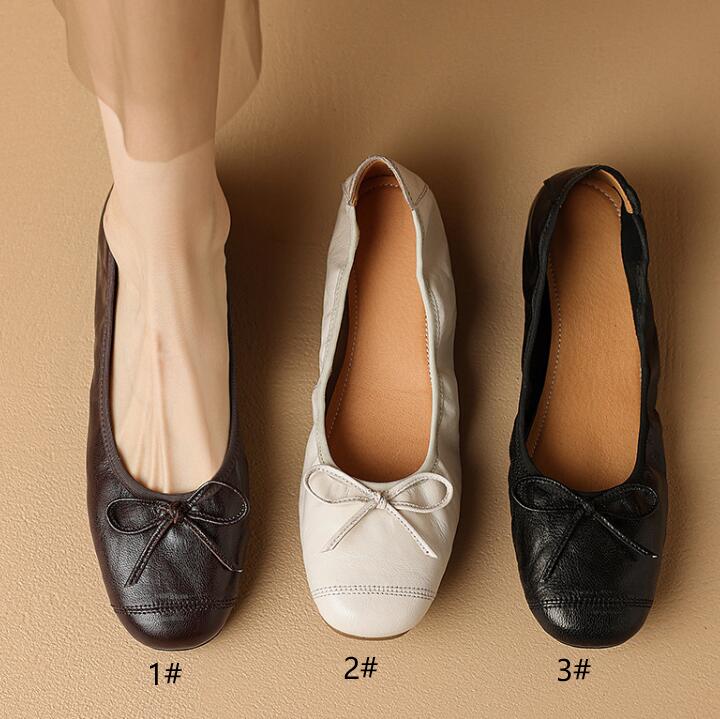 新品柔らかい革靴パンプス快適歩行黒靴