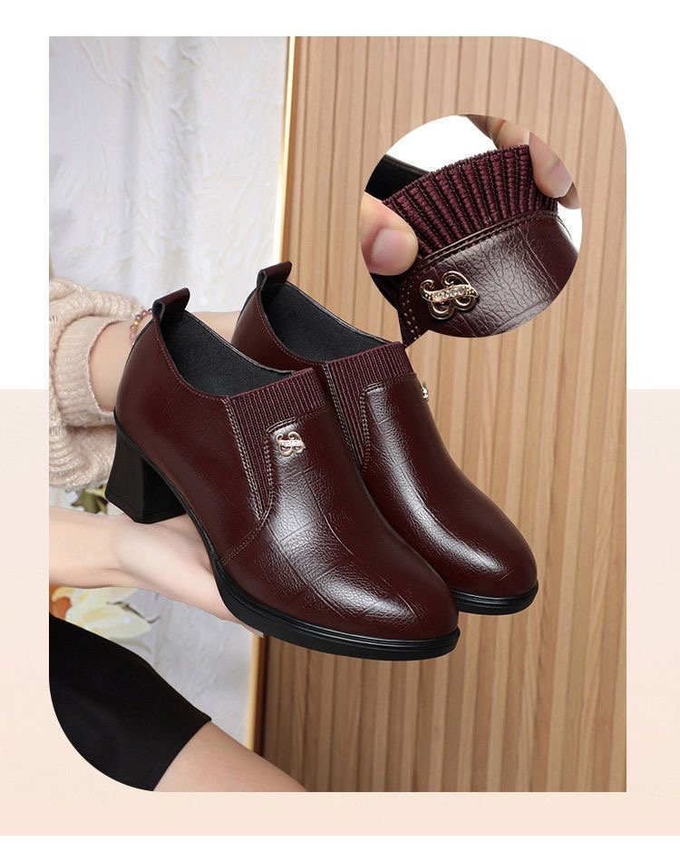 黒靴 2025秋冬新作 レディース ショートブーツ 太ヒール 黒