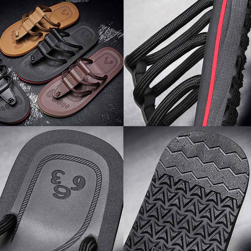 黒靴 男性用軽量サンダル 夏のアウトドアに最適なビーチサンダル