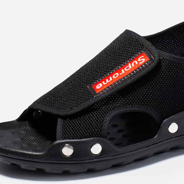 黒靴 黒色軽量サンダル 男性用 通気性抜群 滑り止め付き アウトドア対応