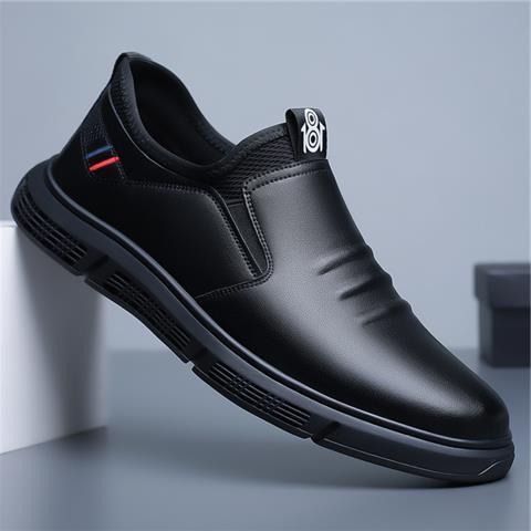 黒靴 黒靴 スマートスリップオン革靴