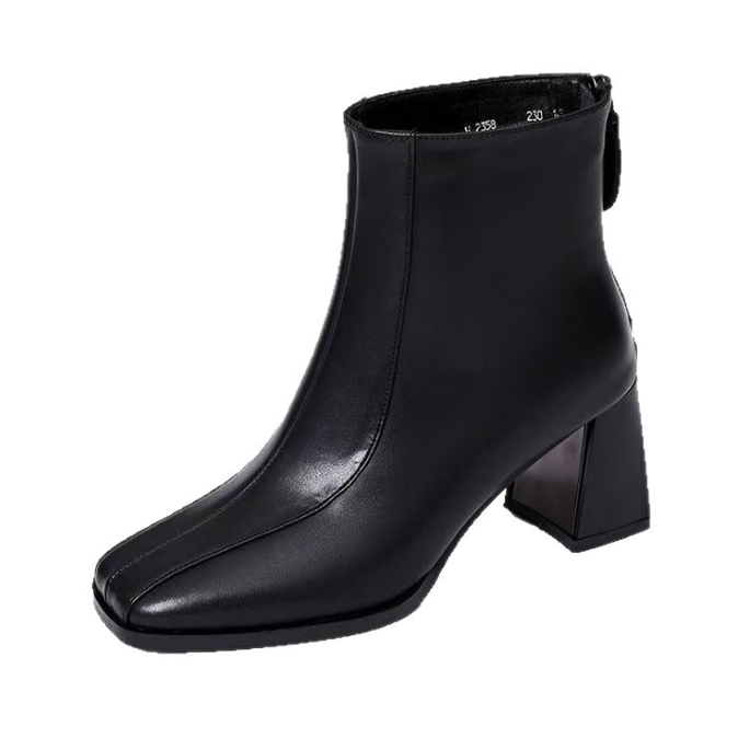 黒靴 レディース 秋冬 ショートブーツ