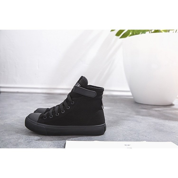 黒靴 黒色ハイカット女性用スニーカー