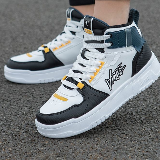 黒スニーカー 多配色高機能中高筒運動靴