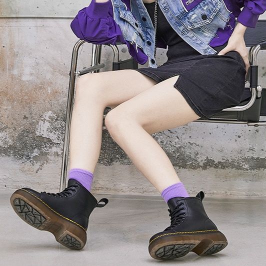 黒スニーカー クラシックレースアップハイカットブーツ