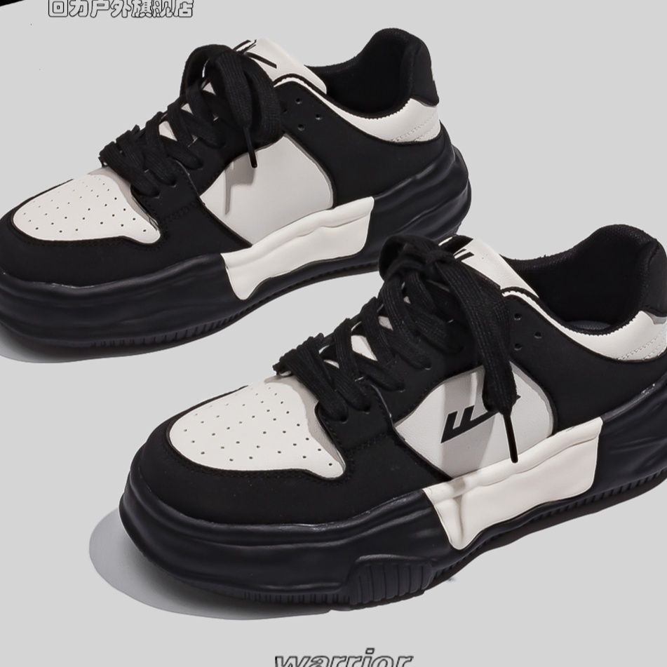 黒スニーカー クラシック配色厚底運動靴