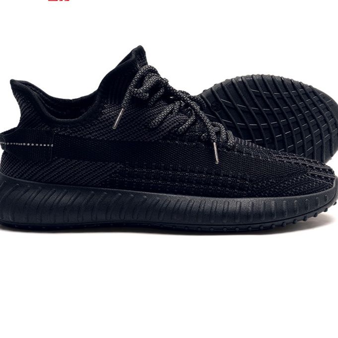 黒スニーカー 軽量メッシュ編み込み運動靴