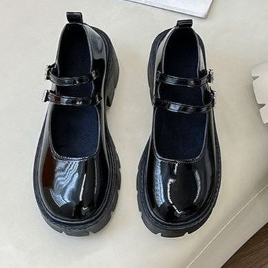 黒スニーカー 韓国風厚底学生シューズ