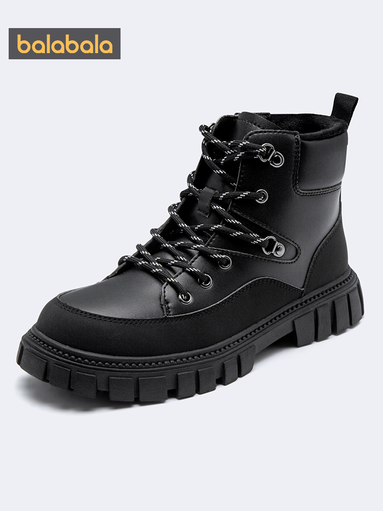 黒スニーカー ミリタリー風厚底ハイカット