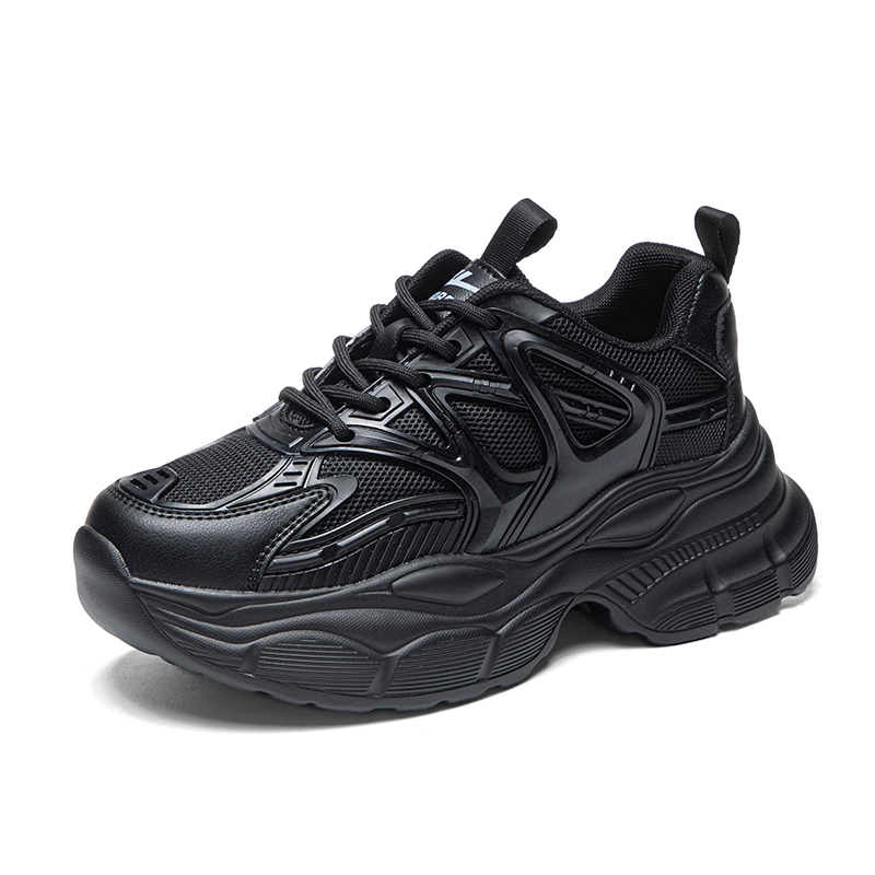 黒スニーカー プレミアム厚底運動靴