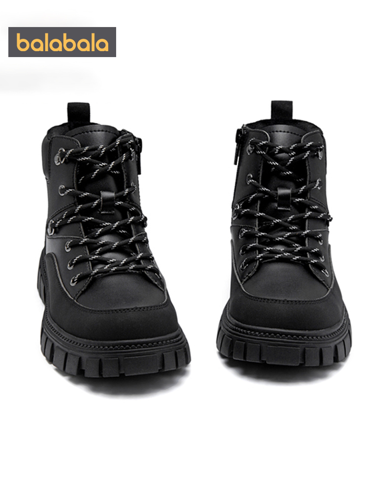 黒スニーカー ミリタリー風厚底ハイカット