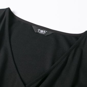 黒ワンピース 上品カシュクールタイトワンピース