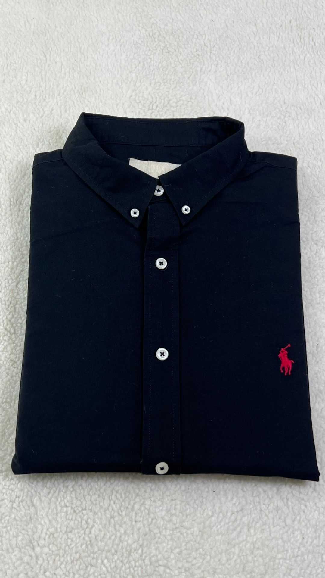 黒シャツ 上質コットン ボタンダウンシャツ