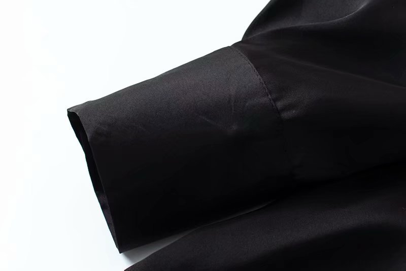 黒シャツ シンプル上質ロングシャツ