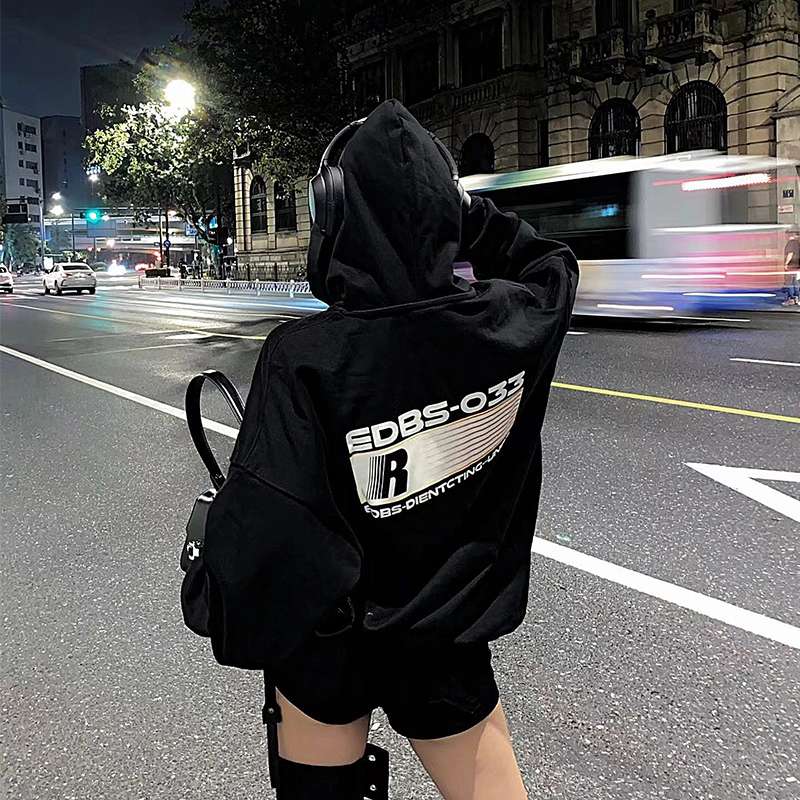 黒コーデ EDBS-055 オーバーサイズフーディ