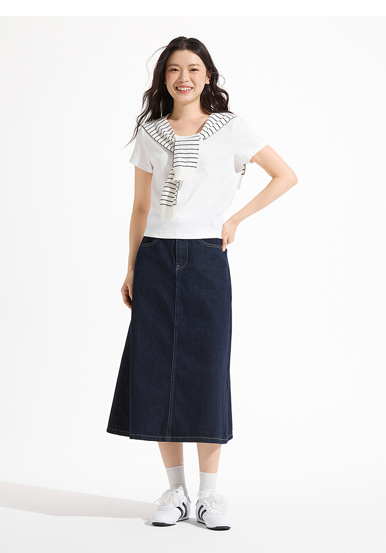 白Tシャツ なめらか素肌 ベーシック半袖シャツ